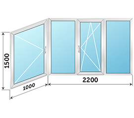 Балконное окно ALUTECH 3200x1500
