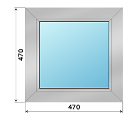 Одностворчатое окно ALUTECH 470x470
